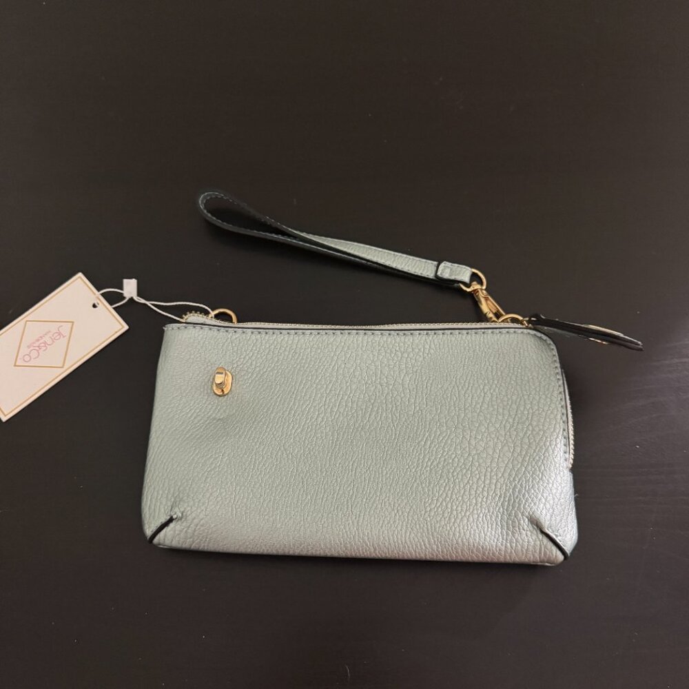 Jen & Co - Light Teal/Green Clutch Wristlet - NWT - Picture 2 of 3